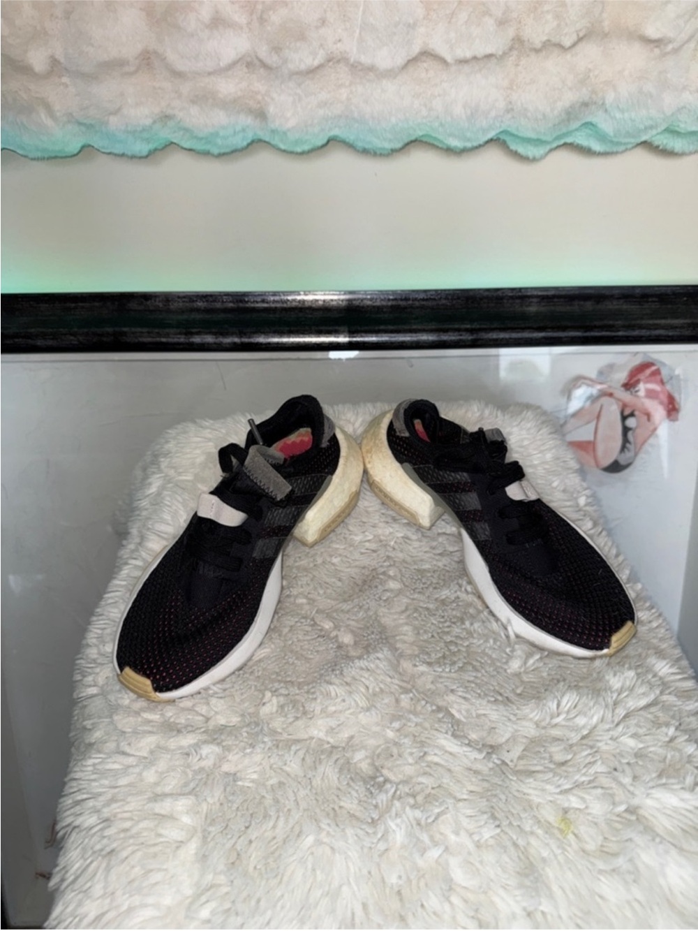Black Athletic Sneakers with White Sole - Women Shoes